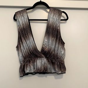 Anthropologie | Let Me Be simmer peplum crop top